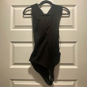 Lulus Women’s Black Sleeveless Bodysuit - Open Back - Size Small